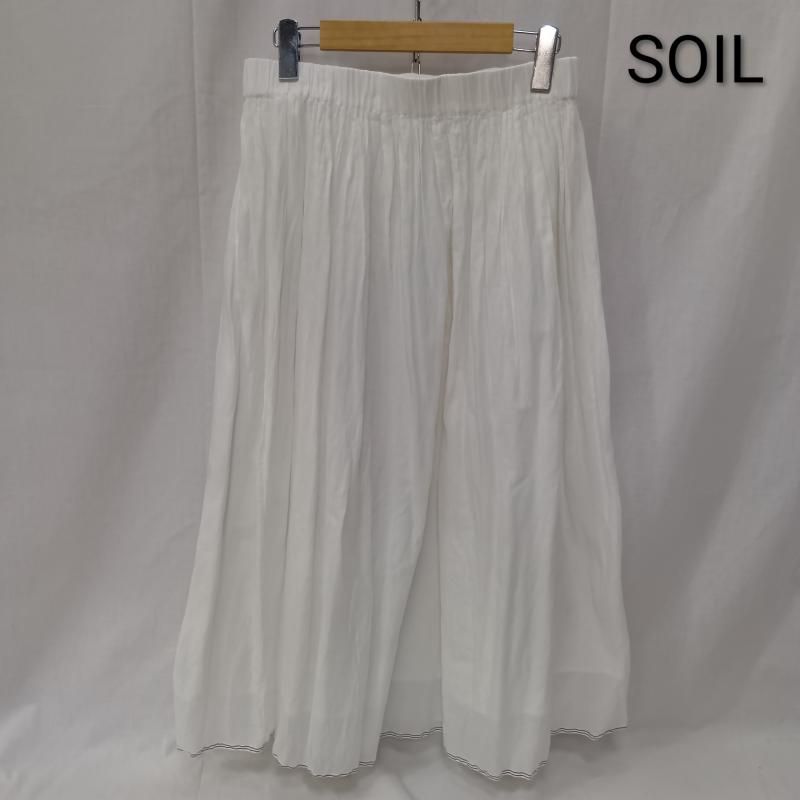 ソイル コットンギャザースカート ラインデザイン white SIZE:1 レディース 1 ISItems【USED】【古着】【中古】50158032