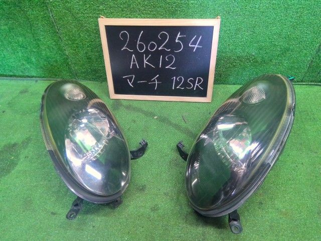 【中古】マーチ CBA-AK12 ヘッドランプ左右セット 自社品番260254 KY0