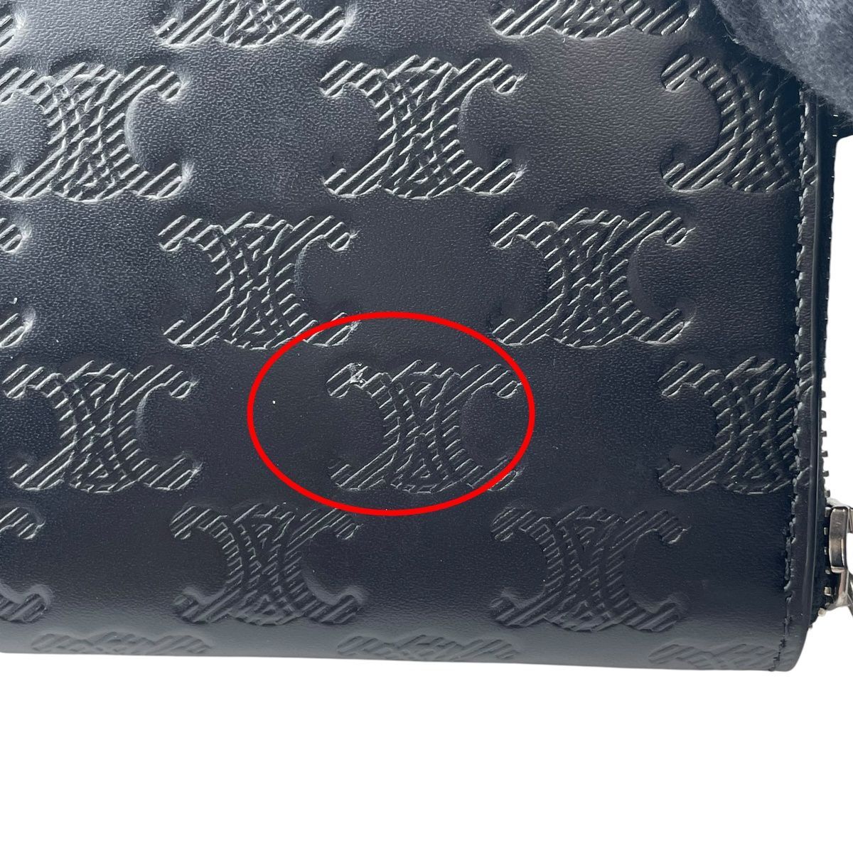 中古】 CELINE セリーヌ 10B553FQC.38SI トリオンフ ラージウォレット 