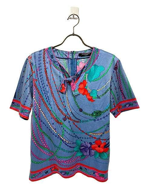 【中古】【難あり】LEONARD FASHION レオナールファッション トップス 半袖 サイズL レディース＿S26＿セルモアから出品＿s-1028-r26