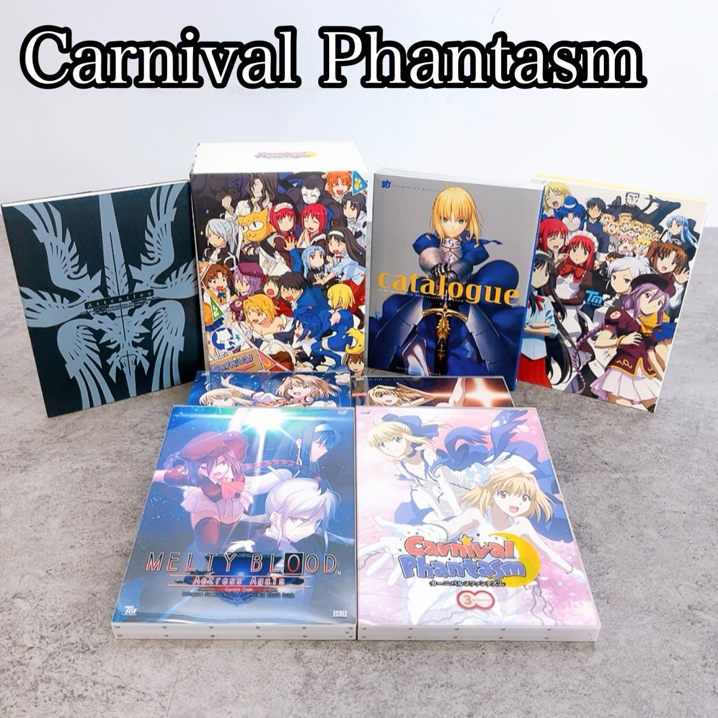 H-1340 TYPE-MOON Carnival Phantasm MELTY BLOOD Actress Again DVD ブックレット まとめ TMGVPA0010 TMGVPA0020 TMGVPA0030 マルチカラー 動作確認済み 美品