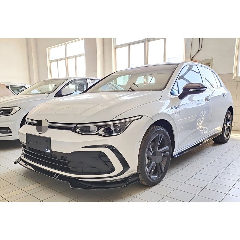 【送料無料】フォルクスワーゲン ゴルフ8 (Volkswagen Golf 8) 用 フロントリップスポイラー 前唇 小型エアロ ABS製 グロスブラック カーボン調 マットブラック ブラックレッド 高精度 フィット感抜群 外装ドレスアップ