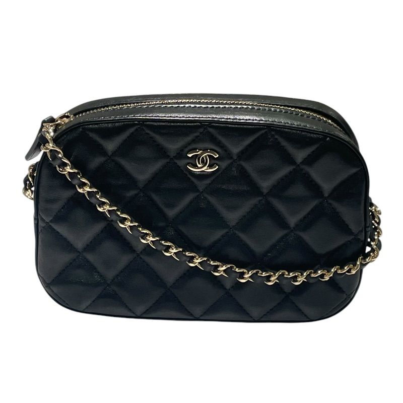 シャネル CHANEL ミニミニ マトラッセ カメラバッグ AP2287 ブラック ラムスキン レディース ショルダーバッグ