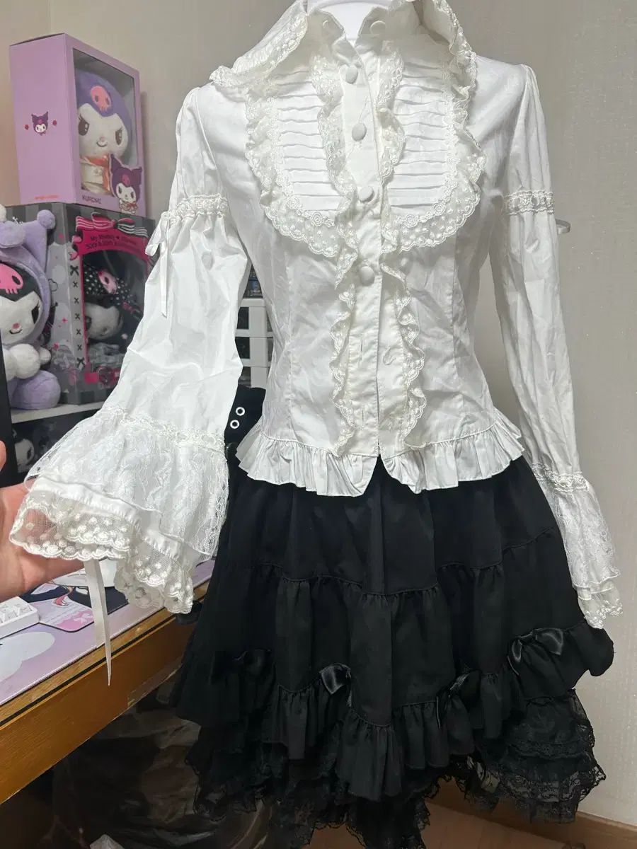 ボディライン bodyline ゴスロリ ゴシック 工場ゲーム リボン ティアードスカート