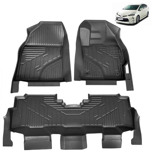 トヨタ との互換性あり プリウスα 40系 ZVW41系 フロアマット 3Dカーマット 車専用 フロアマット 立体カーマット TPE材質 耐汚れ 耐摩擦 抗菌効果 防水 滑り防止 保護パーツ カー用品（3PCS）kk