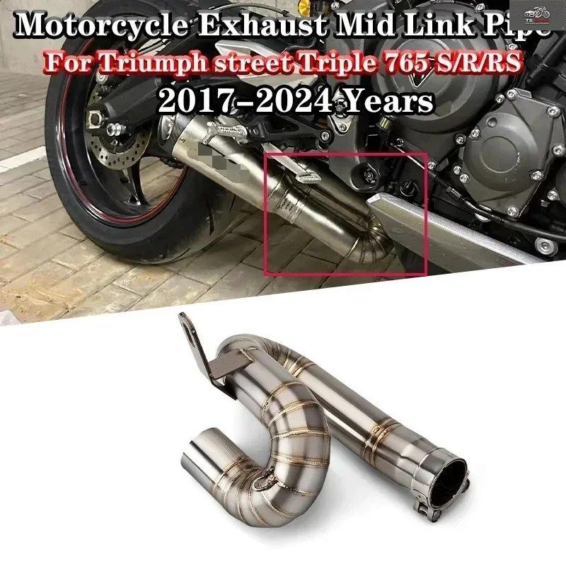 ESCAPE MOTO マフラー接続チューブ 50.8MM オートバイ排気ミッドリンクパイプ TRIUMPH STREET TRIPLE 765 S R RS 2017 - 2024