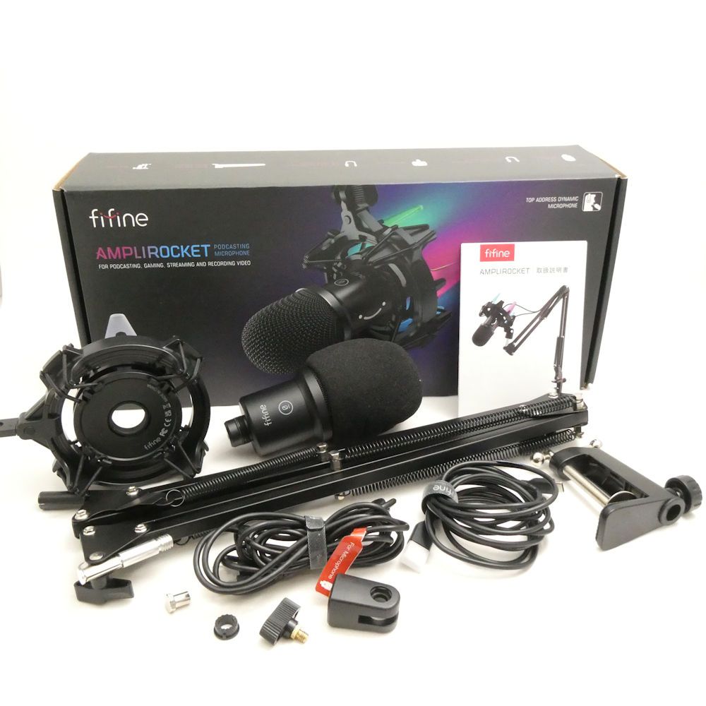 美品 FIFINE ファイファイン K651 AMPLIROCKET コンデンサーマイク 単一指向 USB PC周辺機器 ゲーム実況 配信 HU1832