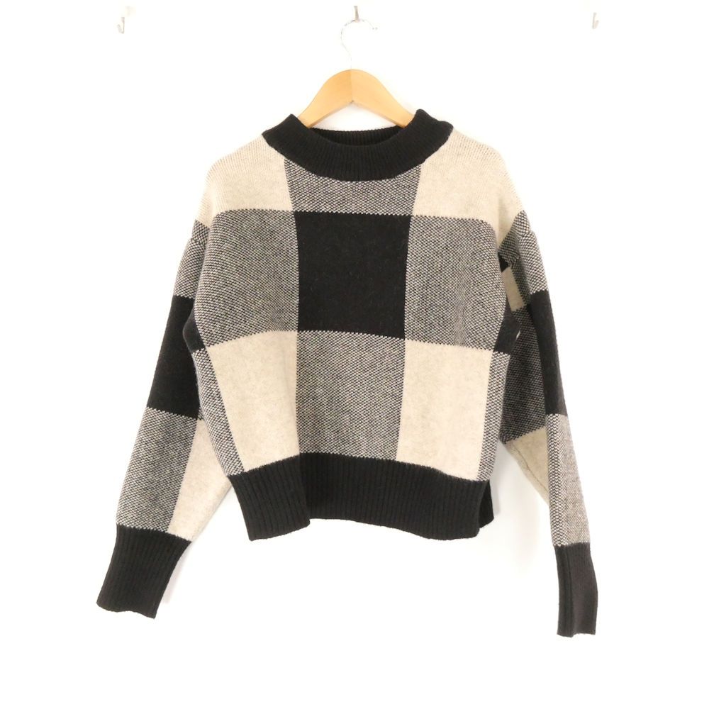 美品 Sheller シェリエ ブロックチェックニットセーター F アクリル他 長袖 レディース AM8744A63