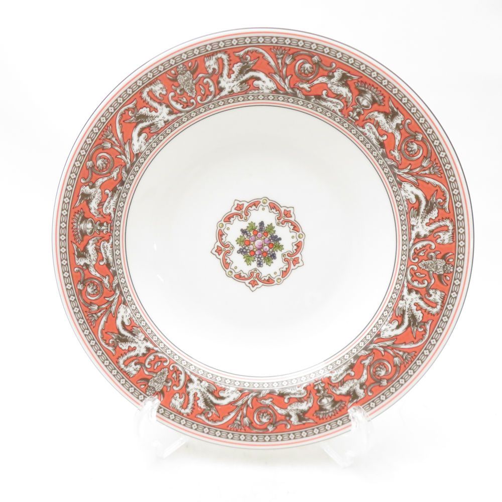 未使用 WEDGWOOD ウェッジウッド フロレンティーン サーモン スーププレート 23cm 電子レンジ・食洗機可 SC11111G2