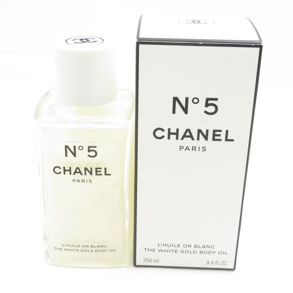 美品 CHANEL シャネル N°5 ザ ホワイト ゴールド ボディオイル 250ml 残量多 BM12358B1