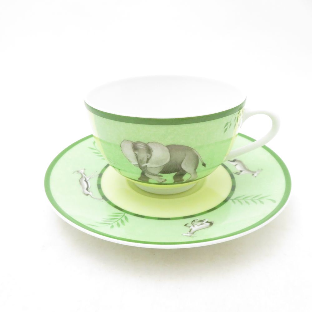 HERMES エルメス アフリカ ティーカップ＆ソーサー アニマル 動物 高級食器 テーブルウェア SU14208G2