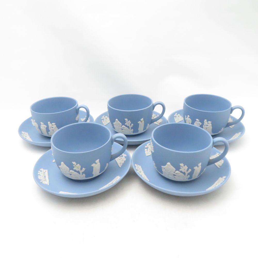 美品 WEDGWOOD ウェッジウッド ジャスパー ペールブルー カップ