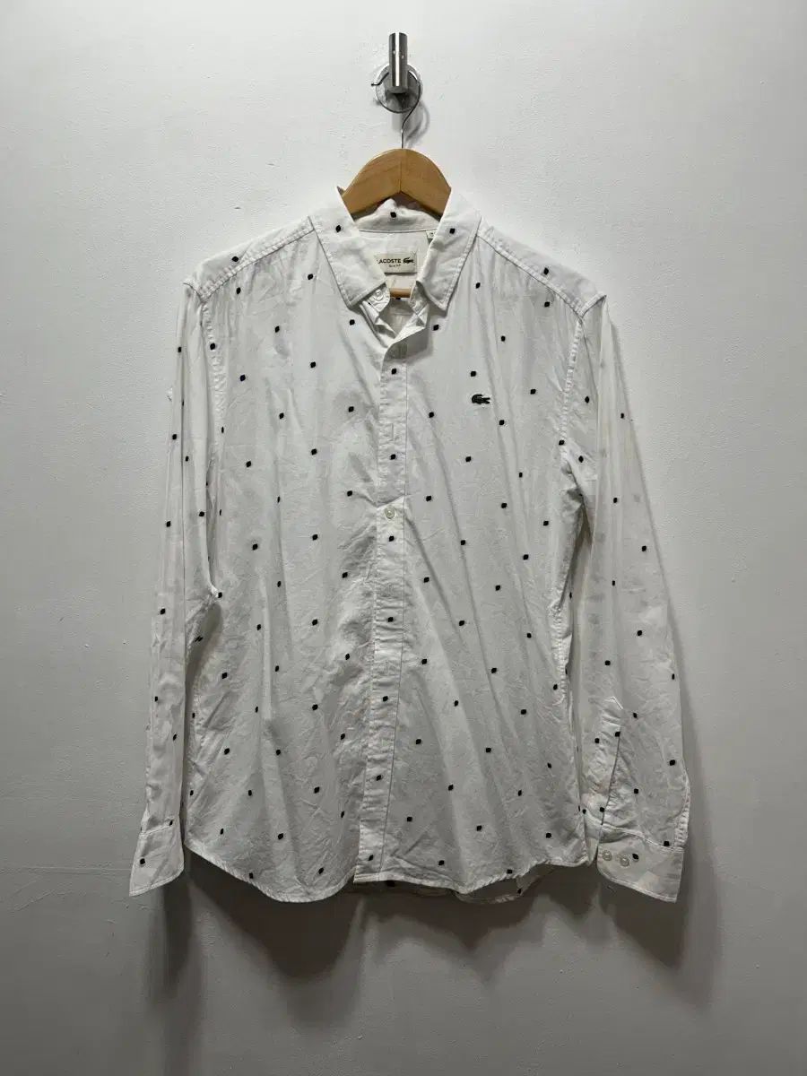 LACOSTE ラコステ 白 ドット 長袖 シャツ L