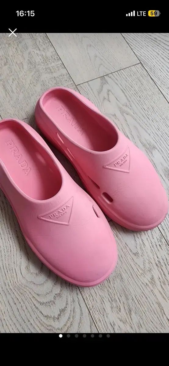 PRADA fruity mellow ラバー ミュール ピンク スリッパ