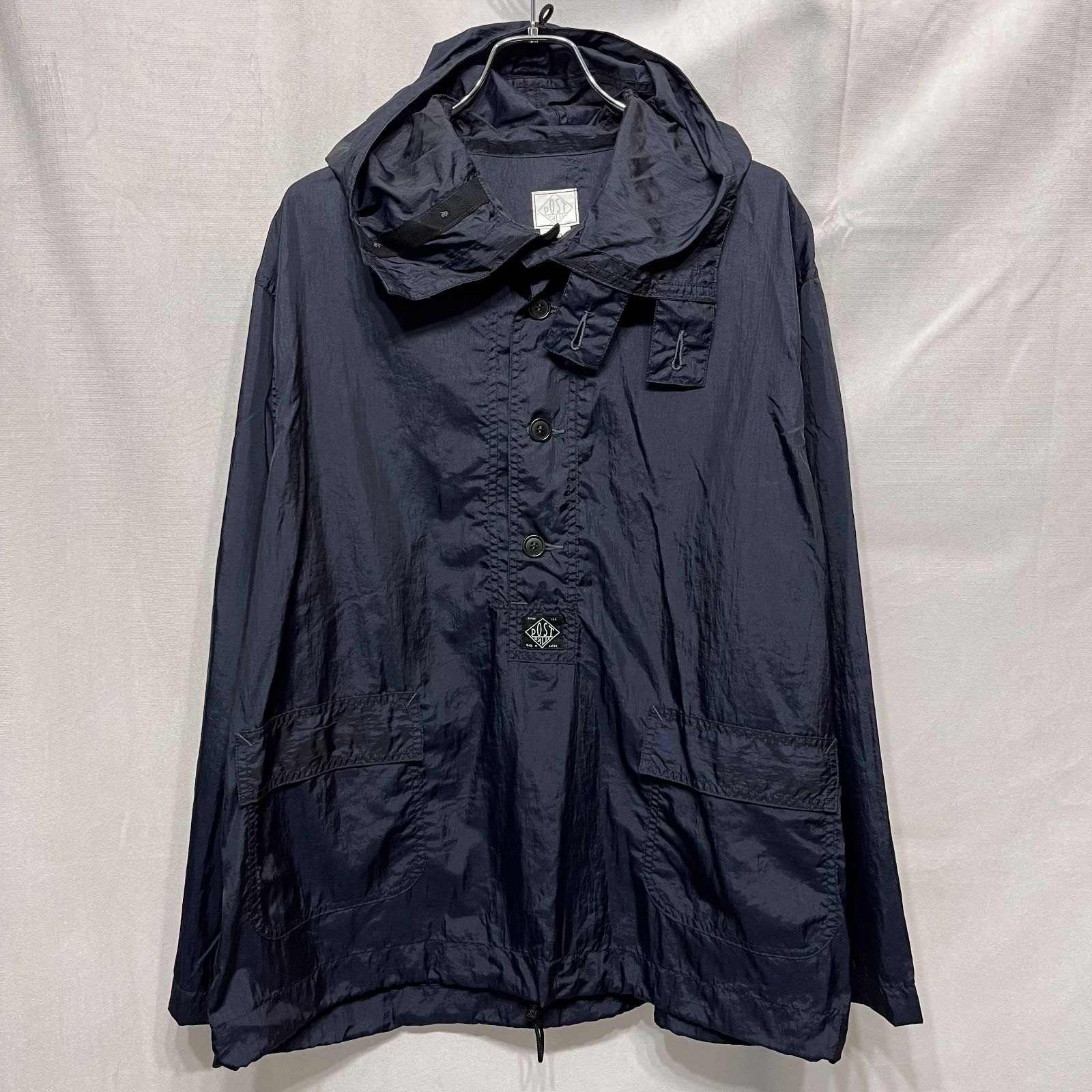 POST O'ALLS OVERALLS ポストオーバーオールズ ● 23FW 1105-CTN NAVY Parka Crinkle Nylon Tafetta ナイロンアノラックパーカー