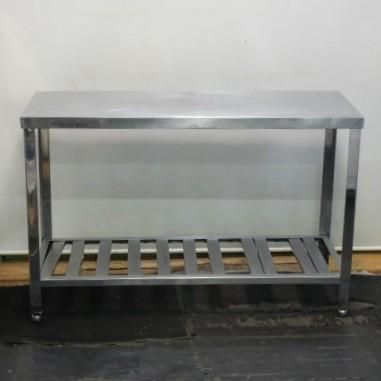 3 業務用 ステンレス 作業台 W1200 D450 H800ｍm 厨房 W120D45H80cm 天板さびあと 下段すのこ アングル脚