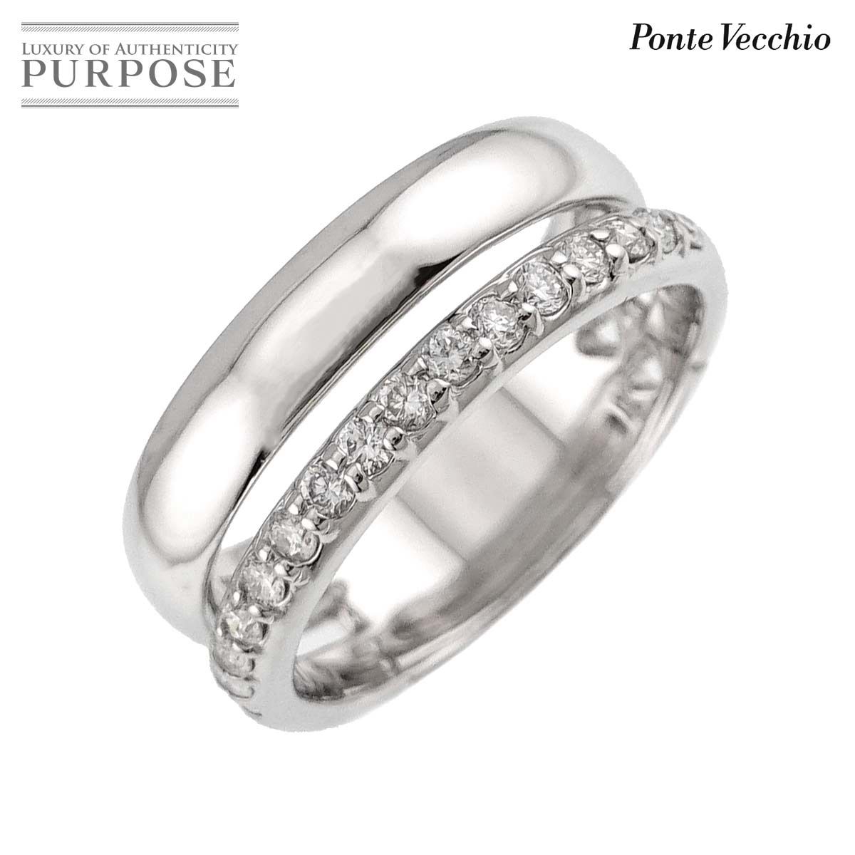 ポンテヴェキオ Ponte Vecchio 9.5号 リング ダイヤ 0.27ct K18 WG 750 指輪 Diamond Ring 90318464