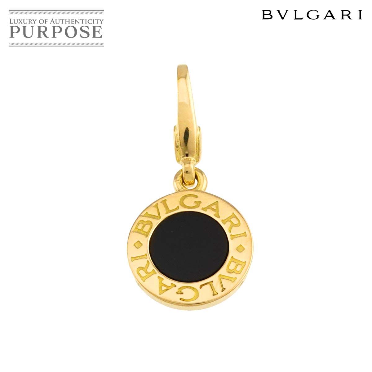 ブルガリ BVLGARI ブルガリブルガリ オニキス ペンダント トップ K18 YG イエローゴールド 750 チャーム Pendant Top 90319335