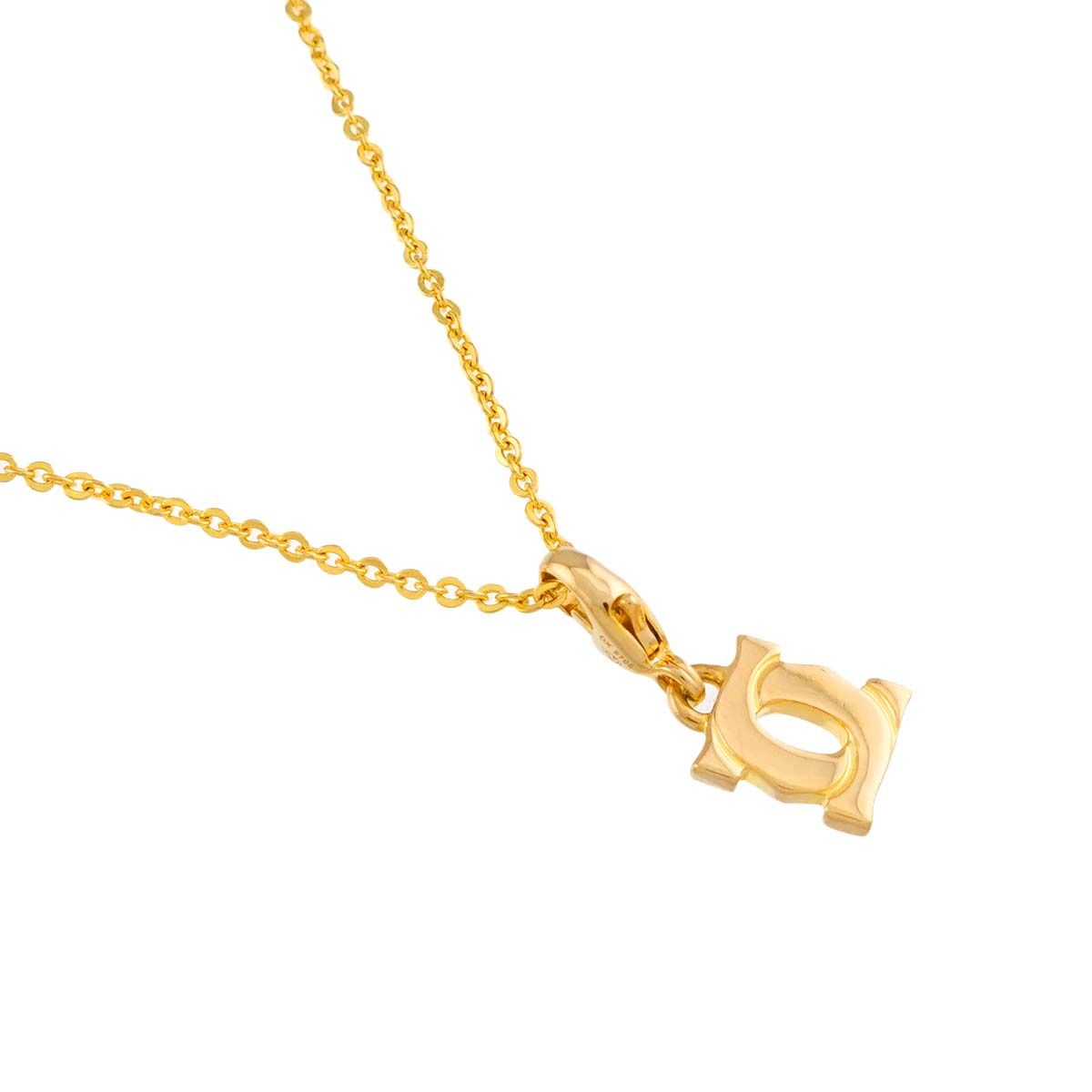 カルティエ Cartier 2Cチャーム ネックレス 42cm K18 YG イエロー 