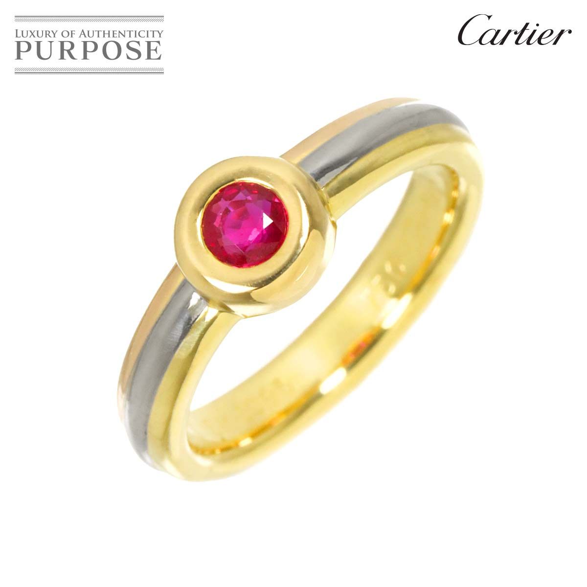カルティエ Cartier モノストーン #46 リング ルビー K18 YG WG PG スリーゴールド 3カラー 750 指輪 Ring 90320874