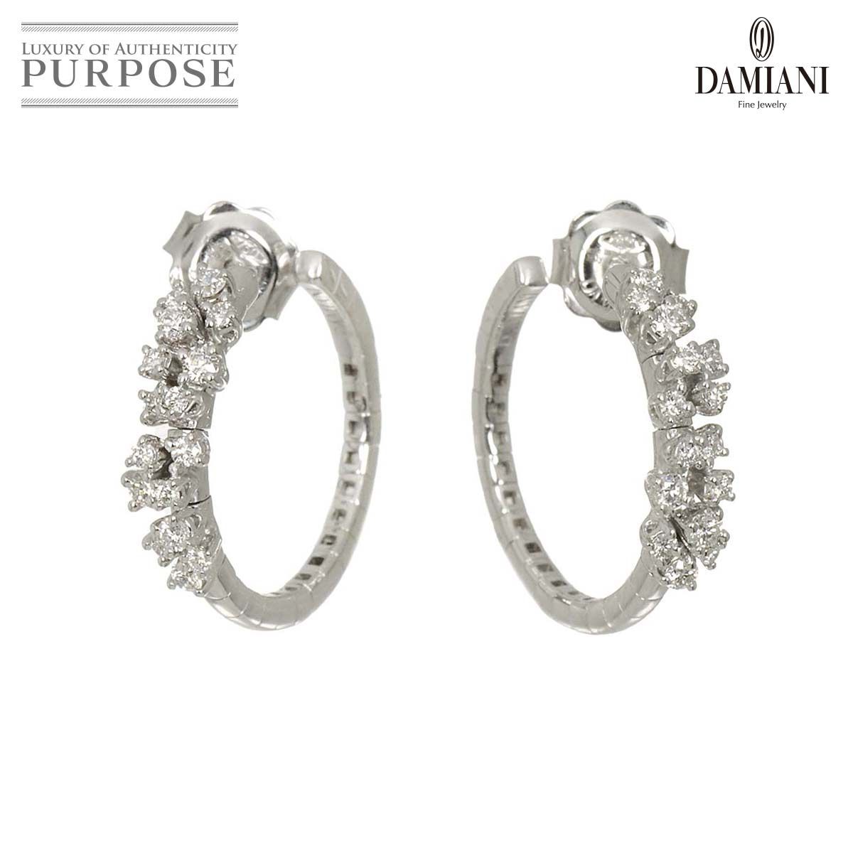 ダミアーニ DAMIANI ミモザ ダイヤ ピアス K18 WG ホワイトゴールド 