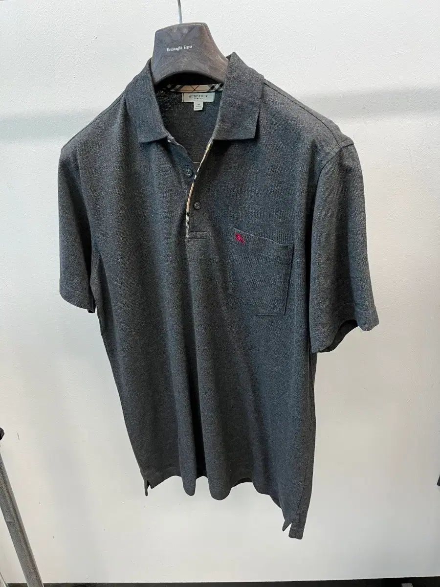 105) バーバリー ロンドン グレー カラーTシャツ