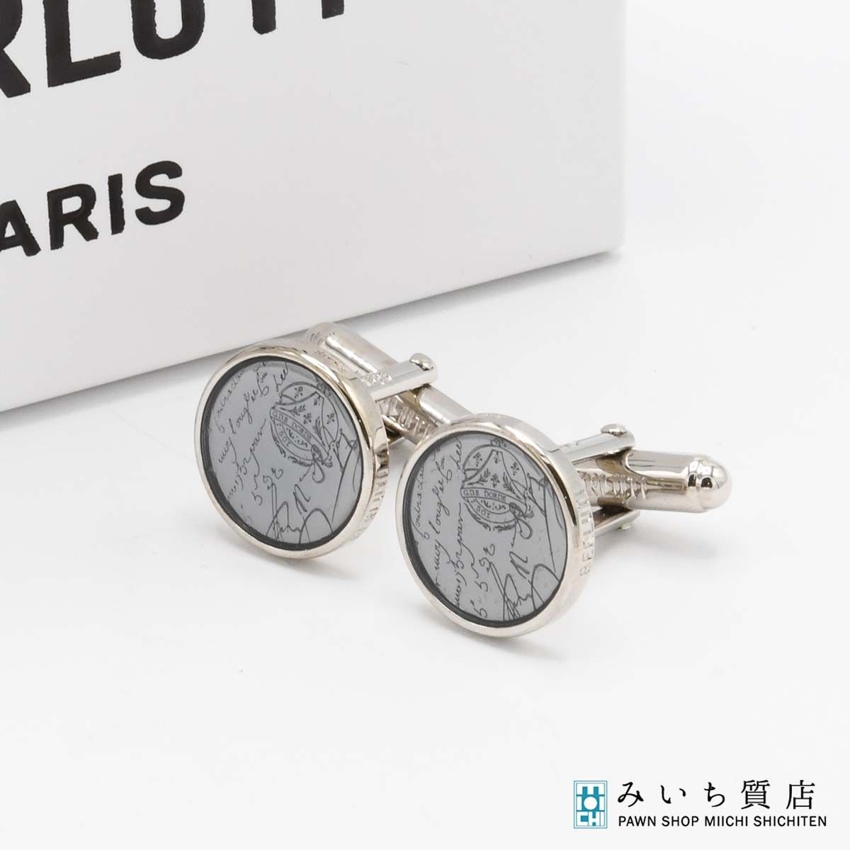 【美品】ベルルッティ カリグラフィー カフリンクス BERLUTI ベルルッティ カフス カリグラフィ Caligraphy カフスボタン