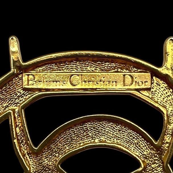 Christian Dior クリスチャンディオール ブローチ ロゴ 刻印 ゴールド