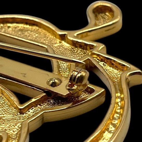 Christian Dior クリスチャンディオール ブローチ ロゴ 刻印 ゴールド