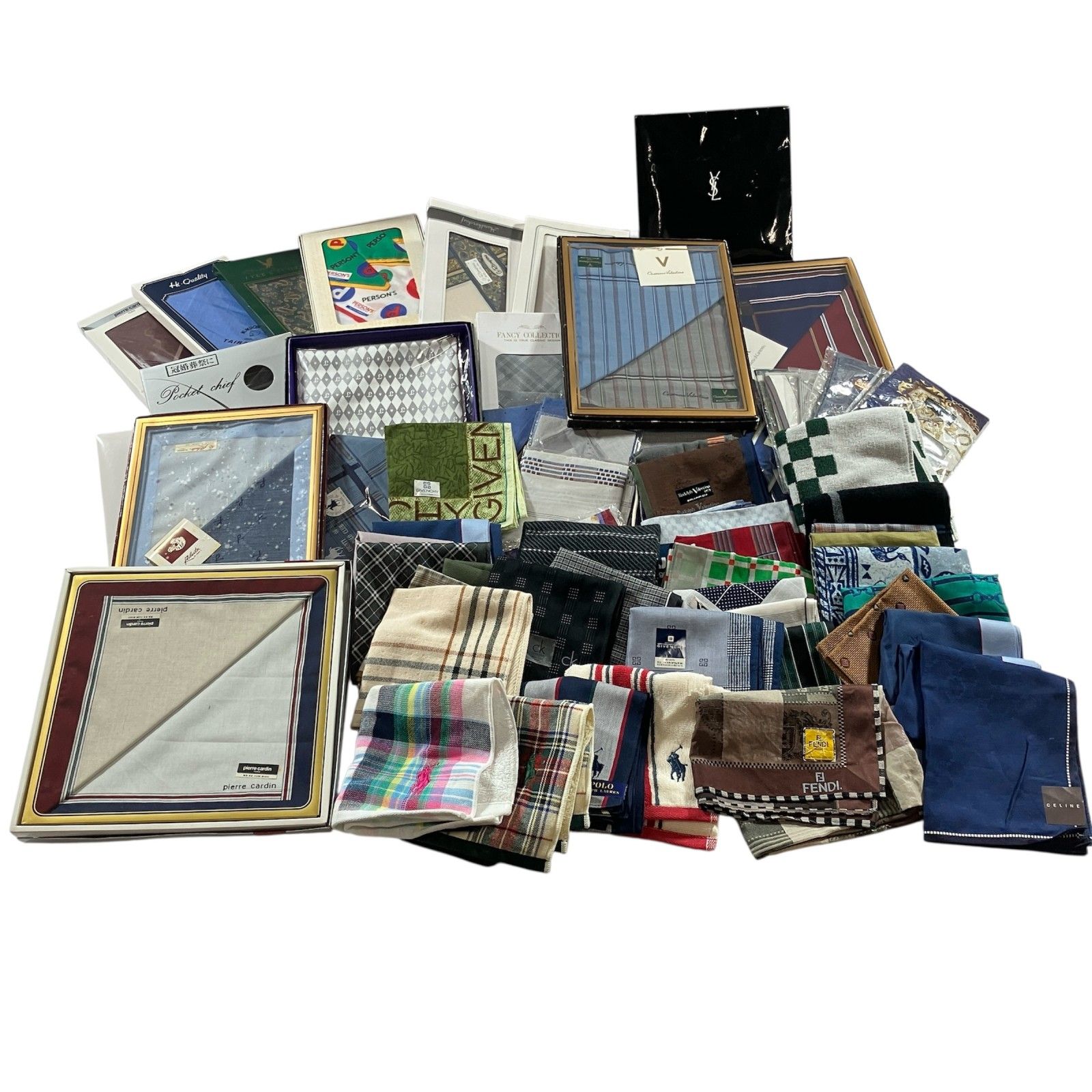 ★ ブランド/ノーブランド ハンカチ タオルハンカチ アソート 90点以上 まとめ商品 BURBERRY YSL ラルフローレン 新品中古混在 メンズ 現状品 2.7kg 20,790円