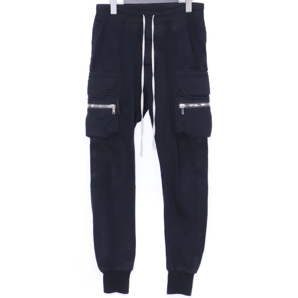 RICK OWENS マストドンドローストリングスウェットカーゴパンツ サイズ46 ブラック RU02A5396-BA