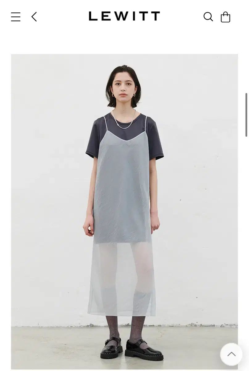 ルゥウィ シアー スリップ レイヤード ドレス / DARK GRAY / 66