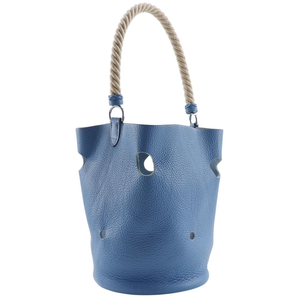【HERMES】エルメス マンジョワールMM トリヨンクレマンス ブルージーン □I レディース ショルダーバッグ