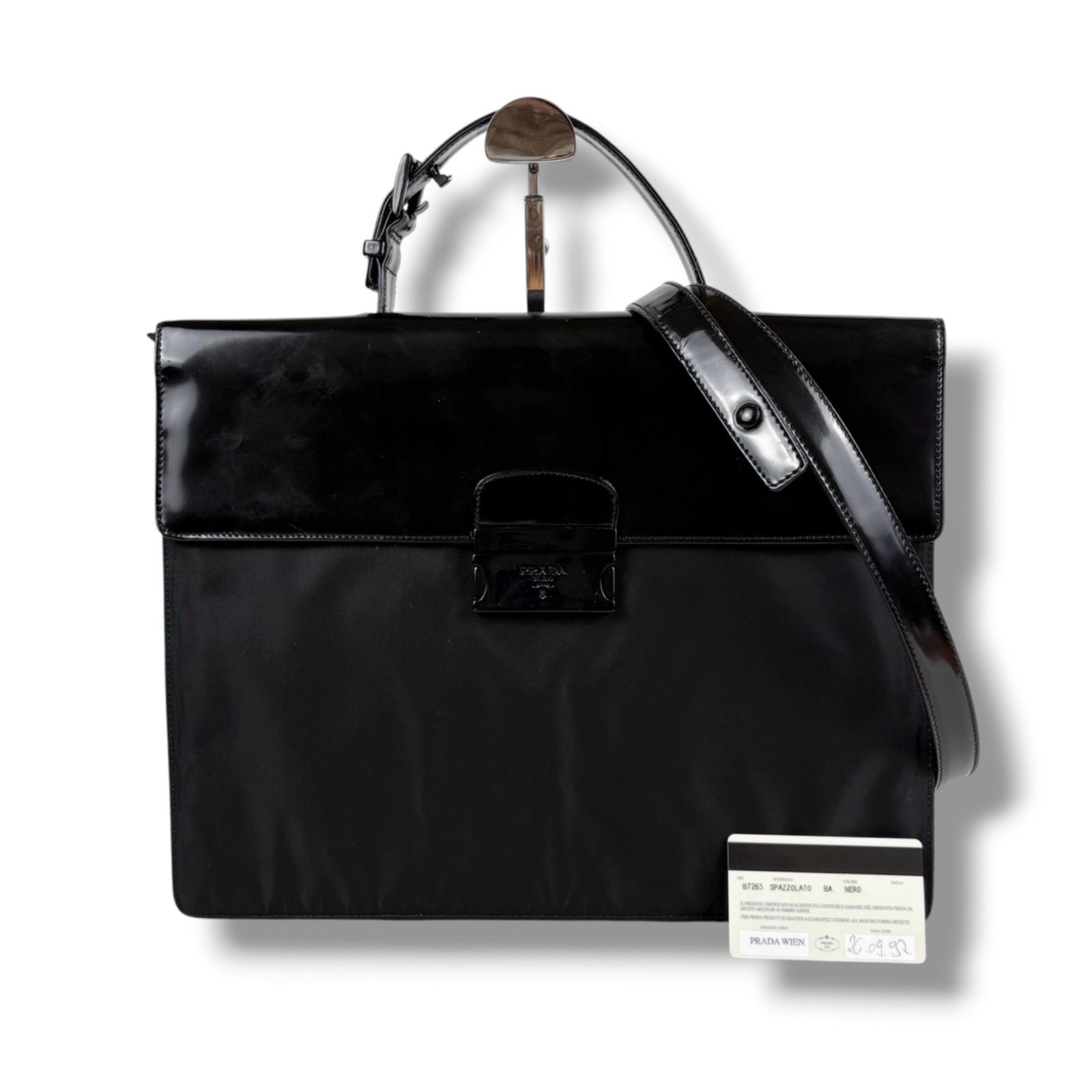 プラダ PRADA 2WAY 型押しロゴ ビジネスバッグ ショルダーバッグ 