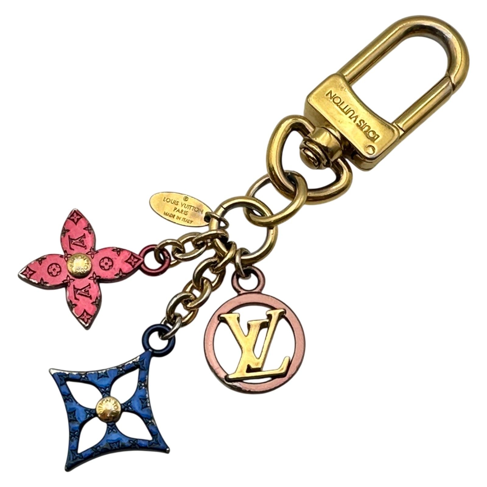 ルイ・ヴィトン LOUIS VUITTON ポルトクレ・LV ナノグラム M00560 ゴールド/ピンク/ブルー メタル レディース チャーム
