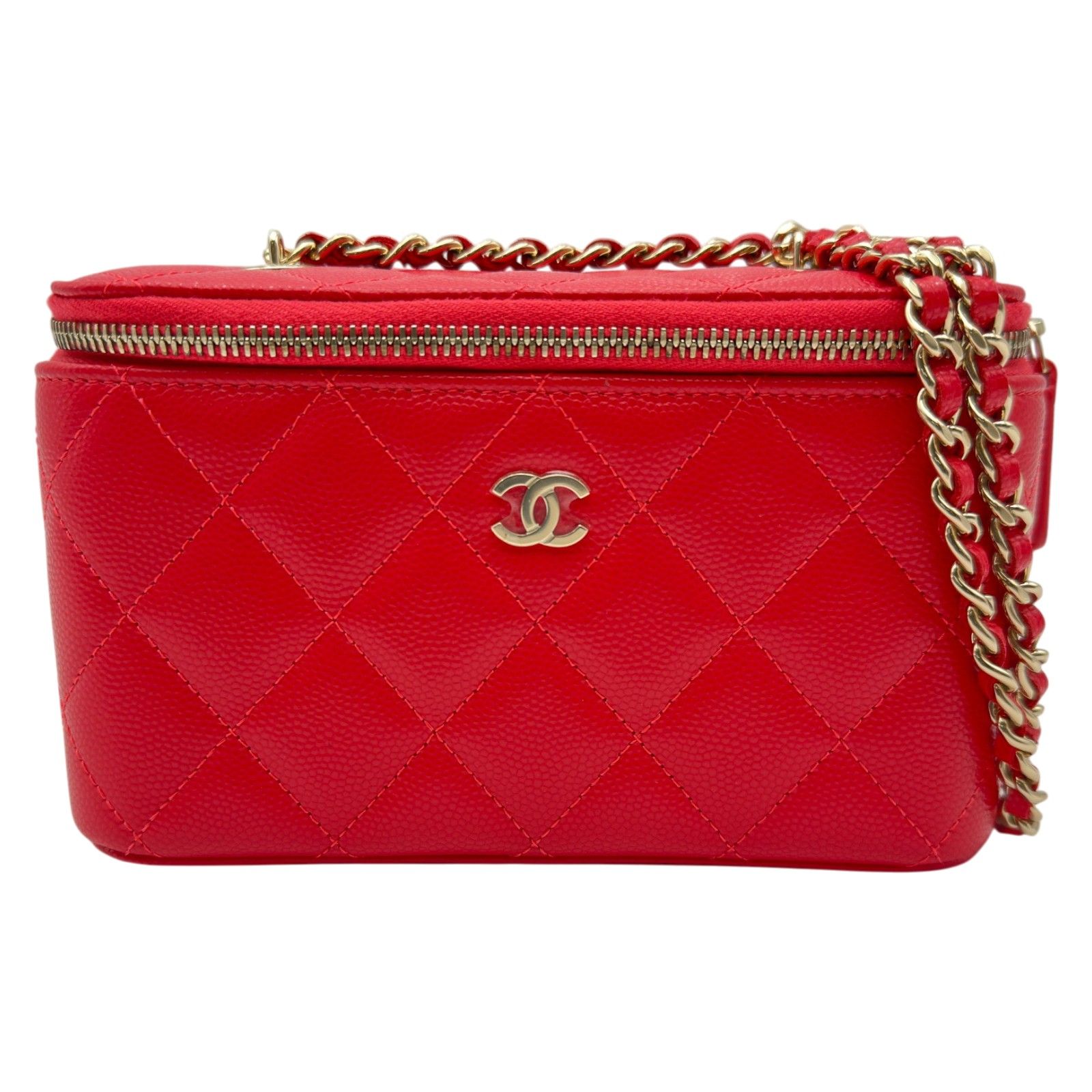 シャネル CHANEL マトラッセ スモールヴァニティ AP1341 32番台 レッド 