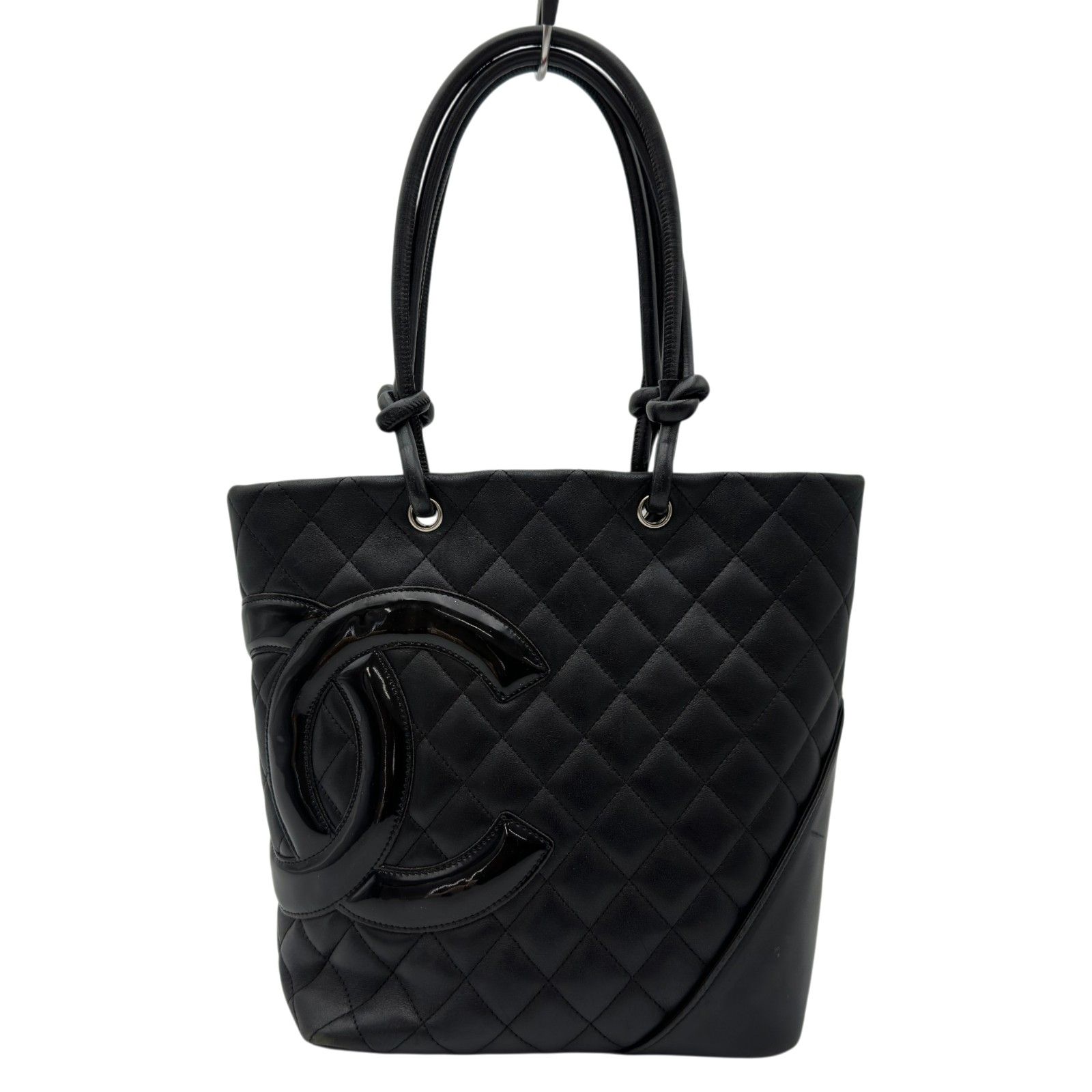 シャネル CHANEL カンボンライン トートミディアム A25167 10番台 ブラック ラムスキン レディース トートバッグ