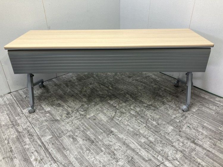 【中古品】オカムラ カルドーシリーズ 1800サイドスタックテーブル 81F4BB MW22 ナチュラル