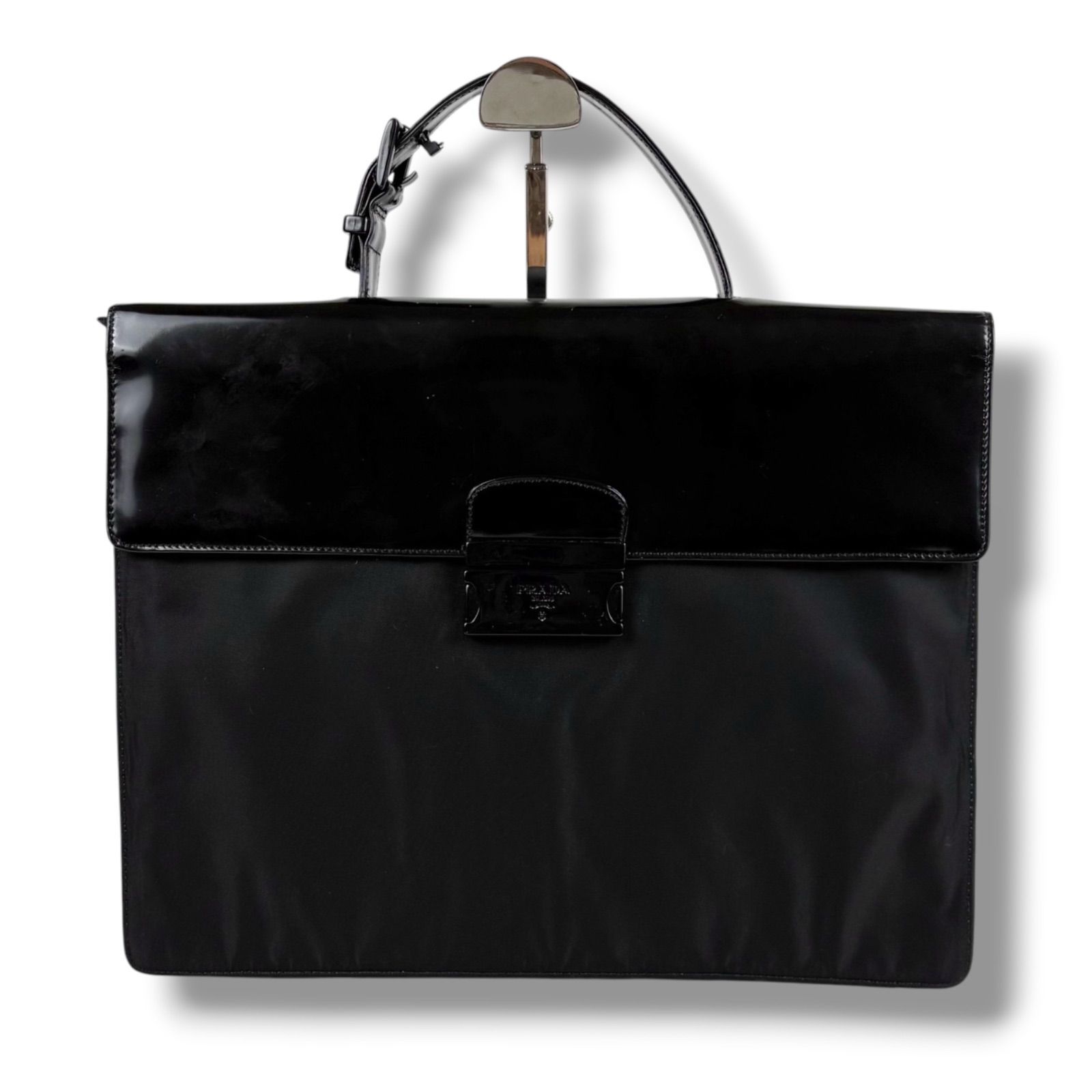 プラダ PRADA 2WAY 型押しロゴ ビジネスバッグ ショルダーバッグ 