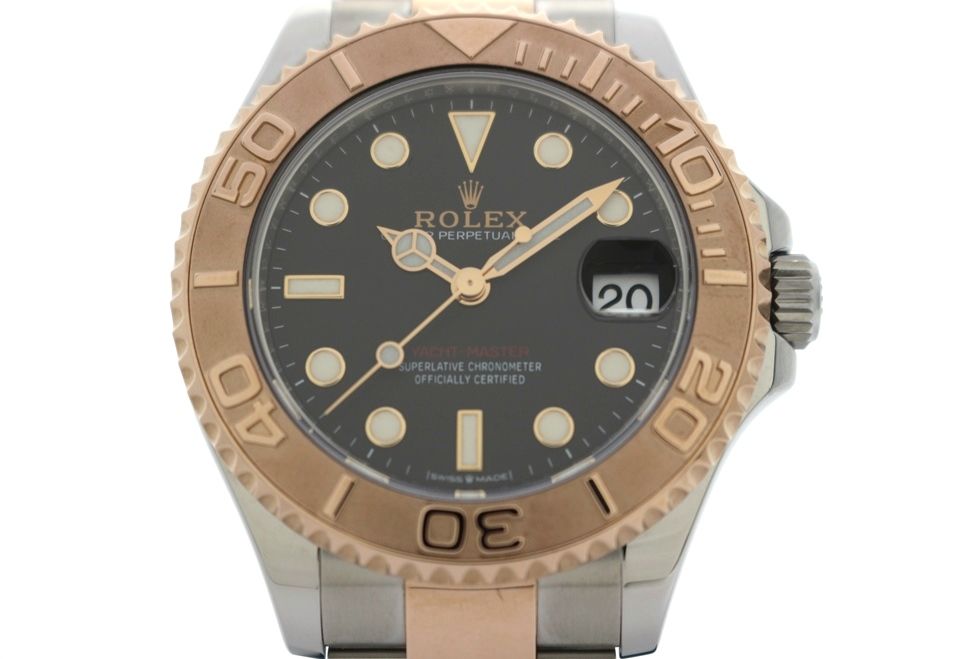 ROLEX ロレックス ヨットマスター 37 268621 エバーローズゴールド/ステンレススチール ブラック文字盤 自動巻き ボーイズ 2148104003140 【200】【中古】