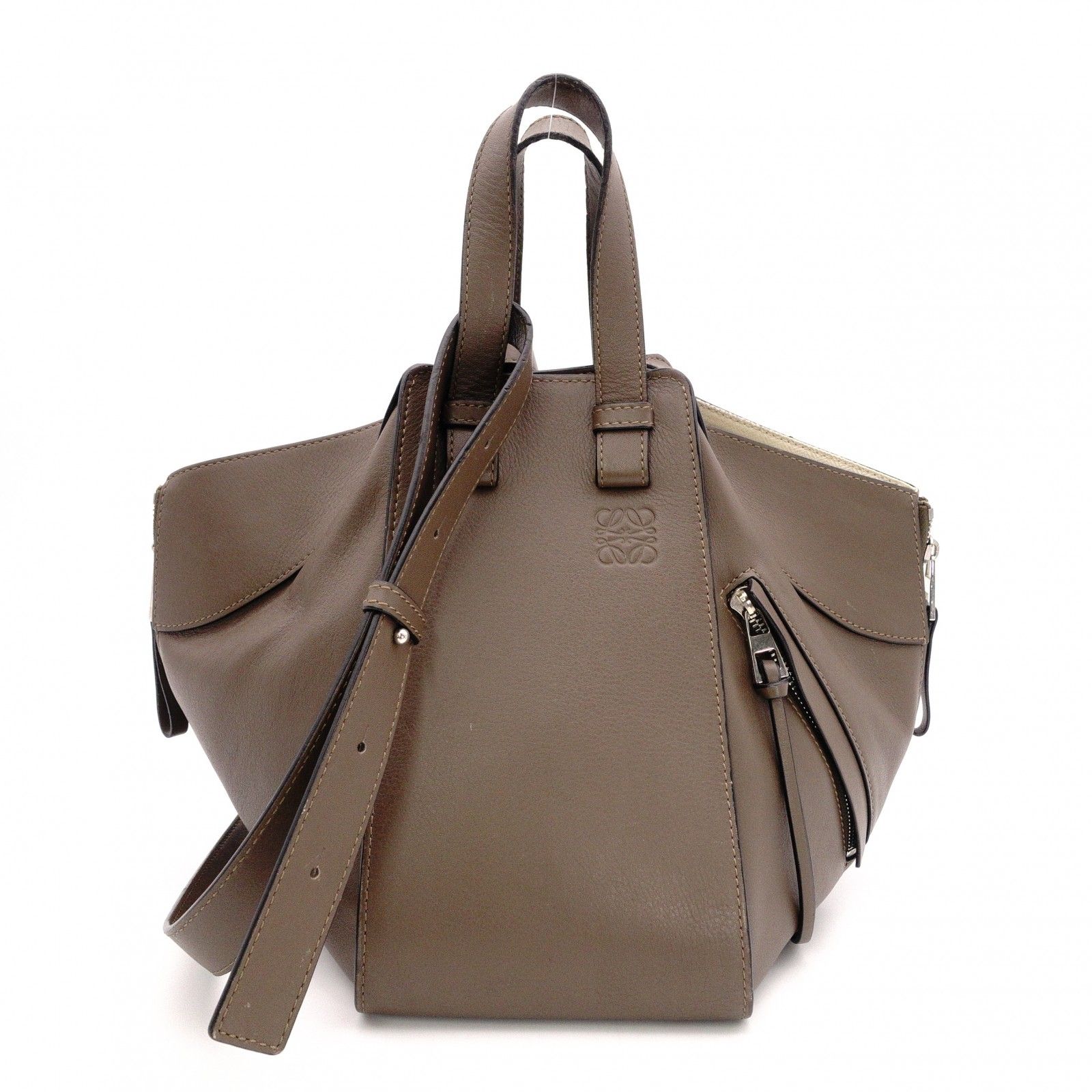 LOEWE ロエベ ハンモック スモール ハンドバッグ レザー ブラウン 2way クロスボディ