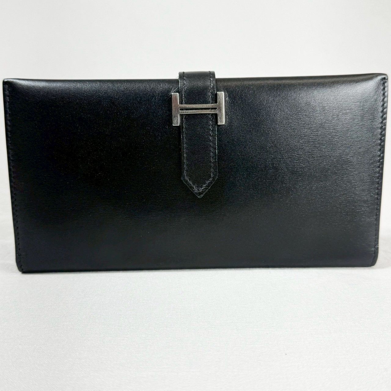 美品】HERMES エルメス ボックスカーフ ベアンスフレ 長財布 □H刻印 