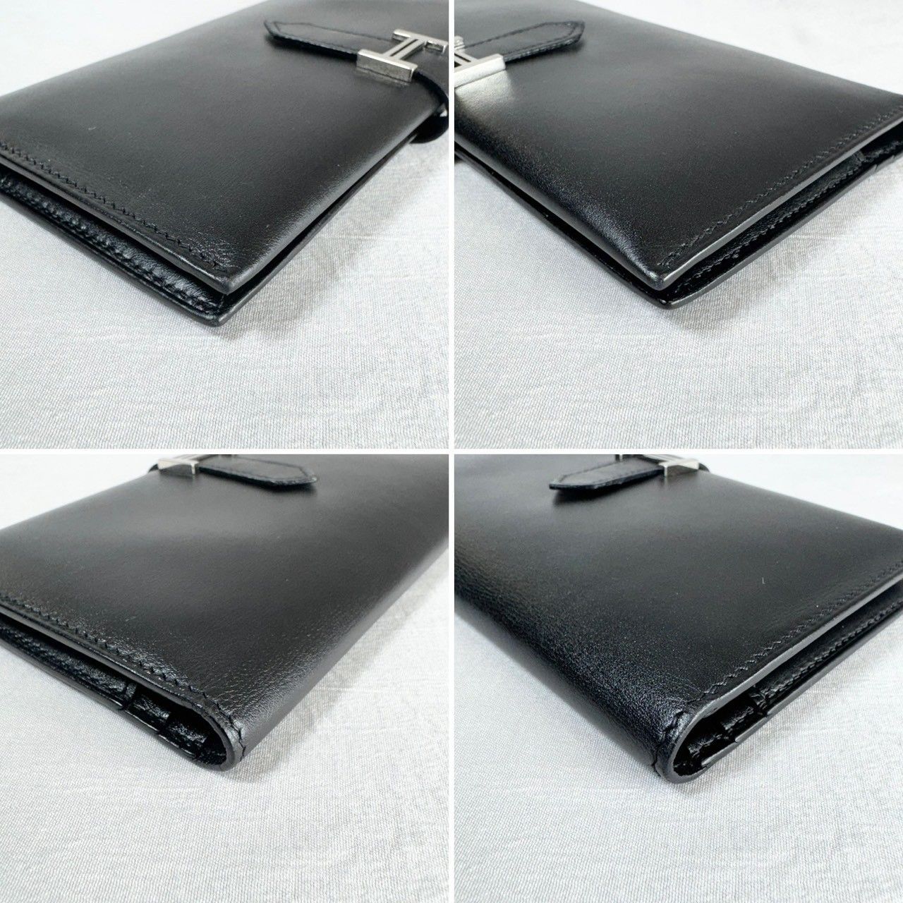 美品】HERMES エルメス ボックスカーフ ベアンスフレ 長財布 □H刻印 