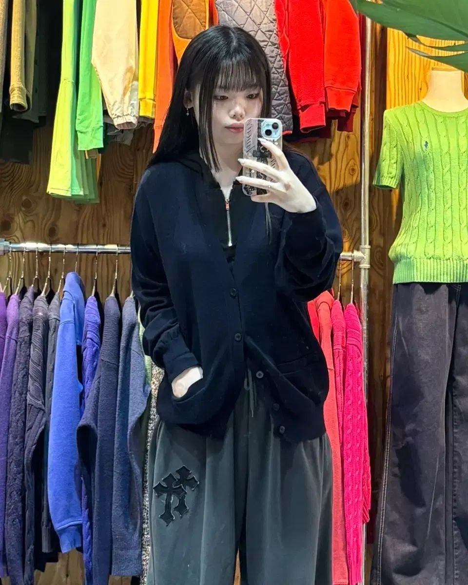 M YVES SAINT LAURENT イヴ・サンローラン 딥네이비 가디건