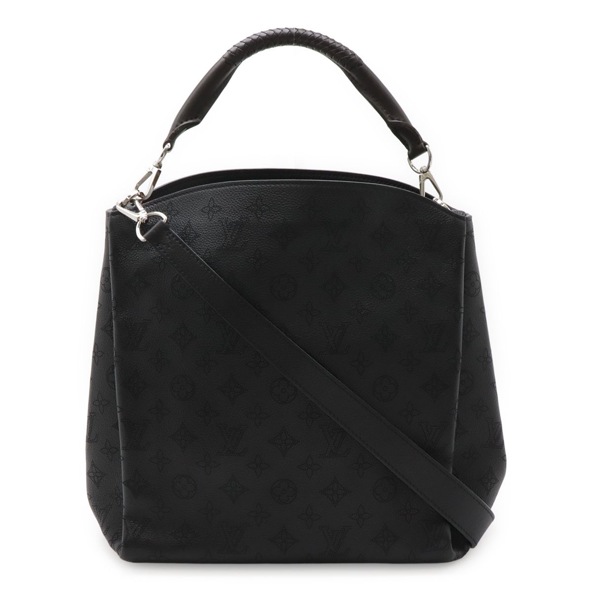LOUIS VUITTON ルイ ヴィトン マヒナ バビロンPM ショルダーバッグ レザー ノワール 黒 ブラック シルバー金具 M50031