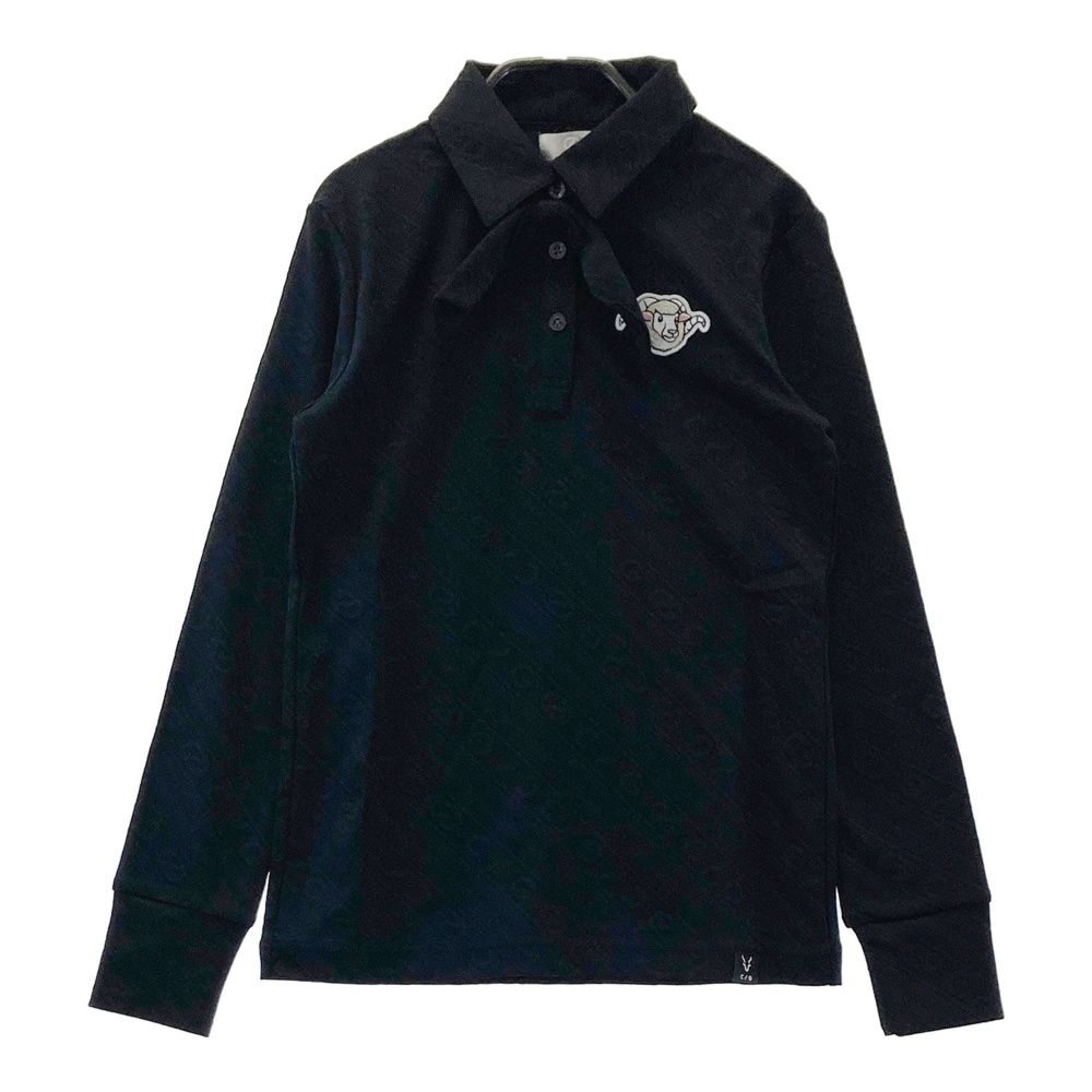 サイズ：1 CPG GOLF シーピージーゴルフ 1109-24203 長袖ポロシャツ ブラック系 [240101676089] ゴルフウェア レディース ストスト