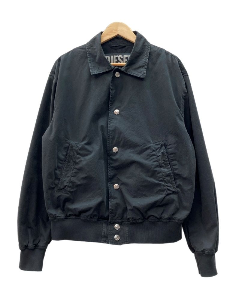 ディーゼル DIESEL LAKER WOW JACKET レイカー ワオ ジャケット ボタン留め ブルゾン アウター 刺繍 黒 A17447 ジャケット ロゴ ブラック Mサイズ 104MT-3128