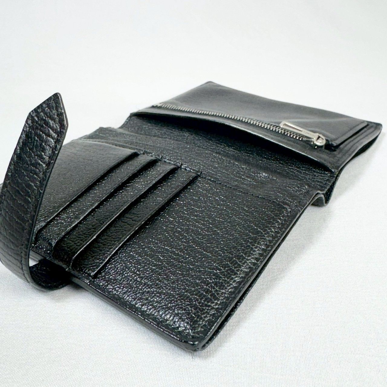 美品】HERMES エルメス ベアン コンパクト 二つ折り 財布 ブラック 
