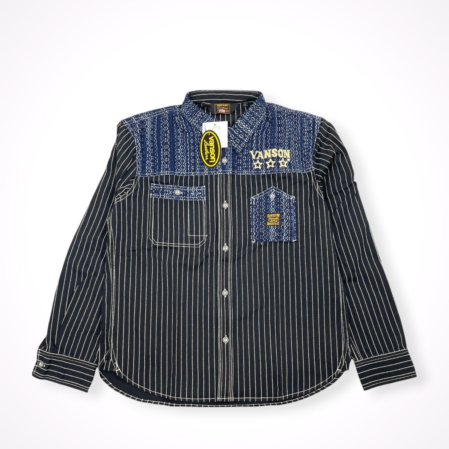 vanson / 刺し子デザインシャツジャケット 未使用品 参考定価：14,800+tax SIZE：L