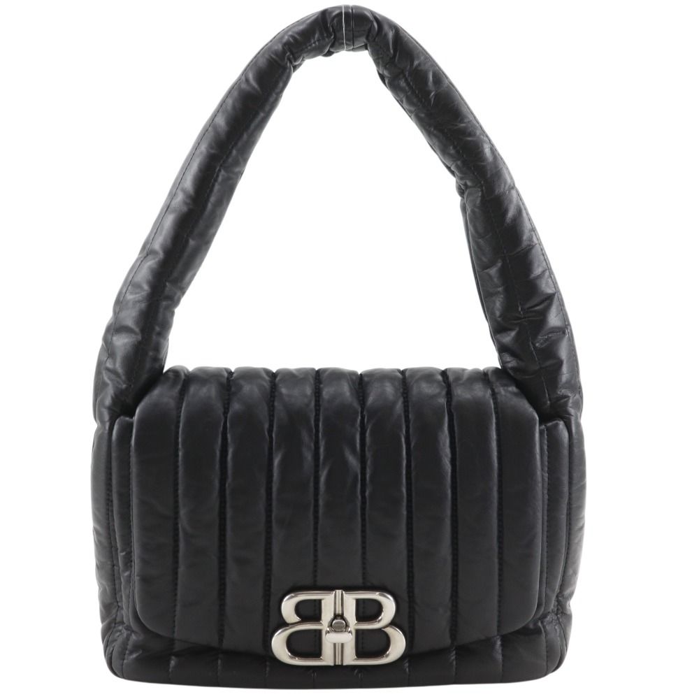 【BALENCIAGA】バレンシアガ モナコ キルティング 787896 カーフ 黒 レディース ショルダーバッグ